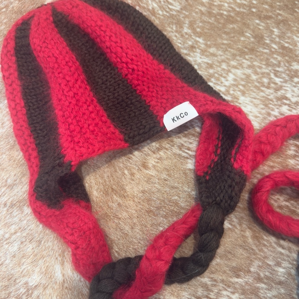 KKCO Striped Knit Earflap Beanie! Like new!